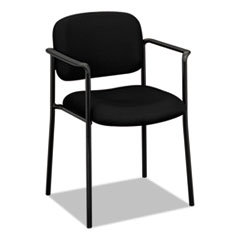 HON® VL616 Series Stacking Guest Chair with Arms, Black Fabric