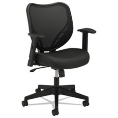 HON® VL551 Series Mid-Back Swivel/Tilt Chair, Fabric Seat, Mesh Back, Black