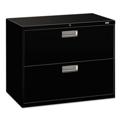 HON® Brigade 600 Series Lateral File, 2 Legal/Letter-Size File Drawers, Black, 36" x 18" x 28"