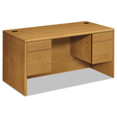 HON® 10700 Series Double Pedestal Desk with Three-Quarter Height Pedestals, 60" x 30" x 29.5", Harvest
