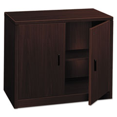 HON® 10500 Series Storage Cabinet w/Doors, 36w x 20d x 29.5h, Mahogany