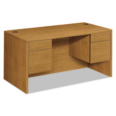 HON® 10500 Series Double 3/4-Height Pedestal Desk, Left and Right: Box/File, 60" x 30" x 29.5", Harvest