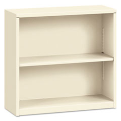 HON® Metal Bookcase, Two-Shelf, 34.5w x 12.63d x 29h, Putty