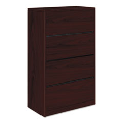 HON® 10500 Series Lateral File, 4 Legal/Letter-Size File Drawers, Mahogany, 36" x 20" x 59.13"