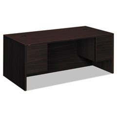 HON® 10500 Series Double 3/4-Height Pedestal Desk, Left and Right: Box/File, 72" x 36" x 29.5", Mahogany