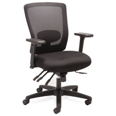 Alera® Alera Envy Series Mesh Mid-Back Multifunction Chair, Supports Up to 250 lb, 17" to 21.5" Seat Height, Black