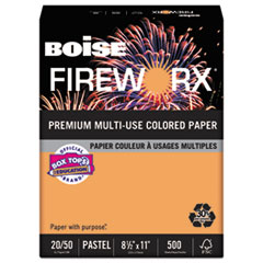 Boise® FIREWORX Colored Paper, 20lb, 8-1/2 x 11, Pumpkin Glow, 500 Sheets/Ream