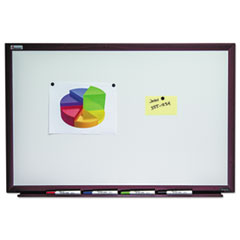 7110016305170, SKILCRAFT Magnetic Porcelain Dry Erase Board, 72 x 48, White Surface, Brown Mahogany Frame