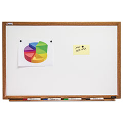 7110013347080, SKILCRAFT Magnetic Porcelain Dry Erase Board, 48 x 36, White Surface, Light Brown Oak Frame