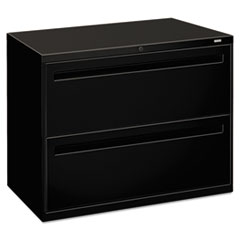 HON® Brigade 700 Series Lateral File, 2 Legal/Letter-Size File Drawers, Black, 36" x 18" x 28"