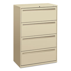 HON® Brigade 700 Series Lateral File, 4 Legal/Letter-Size File Drawers, Putty, 36" x 18" x 52.5"