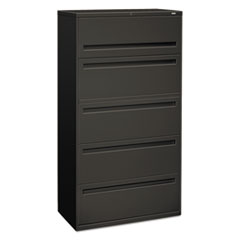 HON® Brigade 700 Series Lateral File, 4 Legal/Letter-Size File Drawers, 1 File Shelf, 1 Post Shelf, Charcoal, 36" x 18" x 64.25"