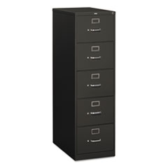 HON® 310 Series Vertical File, 5 Legal-Size File Drawers, Charcoal, 18.25" x 26.5" x 60"