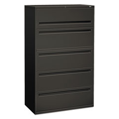 HON® Brigade 700 Series Lateral File, 4 Legal/Letter-Size File Drawers, 1 File Shelf, 1 Post Shelf, Charcoal, 42" x 18" x 64.25"