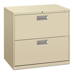 HON® Brigade 600 Series Lateral File, 2 Legal/Letter-Size File Drawers, Putty, 30" x 18" x 28"