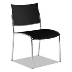 Mayline® Escalate Stacking Chair, Plastic Back/Seat, Black, 4 Chairs/Carton