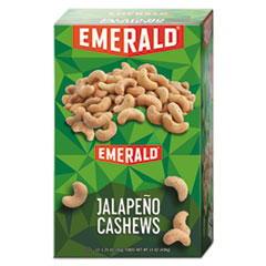 Emerald® Snack Nuts, Jalapeno Cashews, 1.25 oz Tube, 12/Box