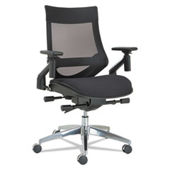 Alera® Alera EB-W Series Pivot Arm Multifunction Mesh Chair, Black/Aluminum Frame