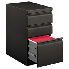 HON® Brigade Mobile Pedestal with Pencil Tray Insert, Left/Right, 3-Drawers: Box/Box/File, Letter, Charcoal, 15" x 22.88" x 28"