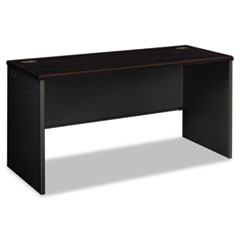 HON® 38000 Series Desk Shell, 60w x 24d x 29.5h, Mahogany/Charcoal