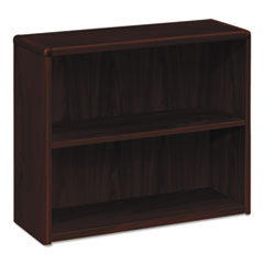 HON® 10700 Series Wood Bookcase, Two-Shelf, 36w x 13.13d x 29.63h, Mahogany