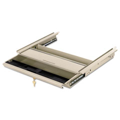 HON® Center Drawer w/Core Removable Locks, 38000 Series, 19 x 14-3/4 x 3, Light Gray