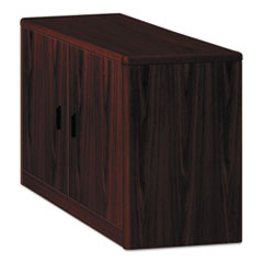 HON® 10700 Series Locking Storage Cabinet, 36w x 20d x 29.5h, Mahogany