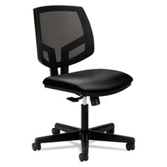 HON® Volt Series Mesh Back Leather Task Chair, Supports Up to 250 lb, 18.25" to 22" Seat Height, Black