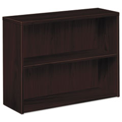HON® 10500 Series Laminate Bookcase, Two-Shelf, 36w x 13.13d x 29.63h, Mahogany