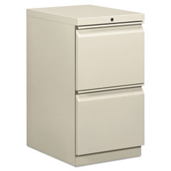 HON® Brigade Mobile Pedestal, Left or Right, 2 Letter-Size File Drawers, Light Gray, 15" x 19.88" x 28"
