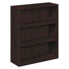 HON® 10500 Series Laminate Bookcase, Three-Shelf, 36w x 13.13d x 43.38h, Mahogany