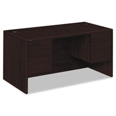 HON® 10500 Series Double 3/4-Height Pedestal Desk, Left and Right: Box/File, 60" x 30" x 29.5", Mahogany