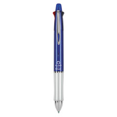 Pilot® Dr. Grip 4 + 1 Multi-Function Pen/Pencil, 4 Assorted Inks, Blue Barrel