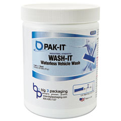 PAK-IT® Wash-It Waterless Vehicle Wash, Breezy Scent, 20 PAK-ITs/Jar
