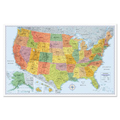 Rand McNally U.S. Physical/Political Map, Dry Erase, Single Roller Mounted, 50 x 32