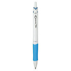Pilot® Acroball PureWhite Advanced Ink Ballpoint Pen, Retractable, Fine 0.7 mm, Black Ink, White/Blue Barrel