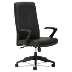 OIF Executive High-Back Chair, Fixed Open Loop Arms, Black
