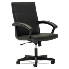 OIF Executive Mid-Back Chair, Fixed Curved Loop Arms, Black
