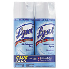 LYSOL® Brand Disinfectant Spray, Crisp Linen, 12.5 oz Aerosol, 2/Pack, 6 Pack/Carton