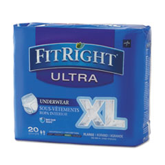 Medline FitRight Ultra Protective Underwear, X-Large, 56-68" Waist, 20/Pack
