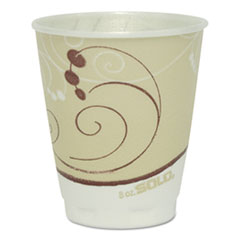 Dart® Trophy Plus Dual Temperature Insulated Cups in Symphony Design, Beige, 8 oz, 50/Pack
