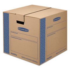 Bankers Box® SmoothMove Prime Medium Moving Boxes, 18l x 18w x 16h, Kraft/Blue, 8/Carton