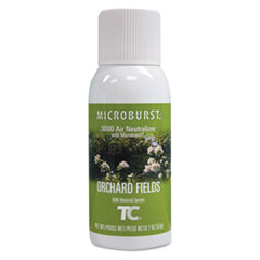 Rubbermaid® Commercial Microburst 3000 Refill, Orchard Fields, 2 oz Aerosol Spray, 12/Carton