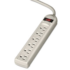 Fellowes® Six-Outlet Power Strip, 120V, 6 ft Cord, 9.63 x 1.81 x 1.44, Platinum