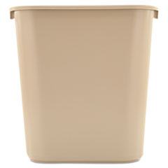 Rubbermaid® Commercial Deskside Plastic Wastebasket, 7 gal, Plastic, Beige