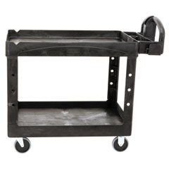 Rubbermaid® Commercial Heavy-Duty Utility Cart, Two-Shelf, 25.9w x 45.2d x 32.2h, Black
