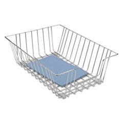Wire Desk Tray Organizer, One Tier, Wire, Silver
