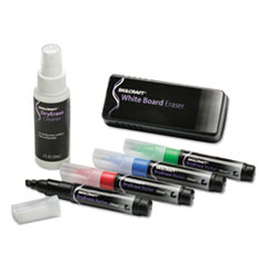 7520015574971, SKILCRAFT Dry Erase Starter Kit, Broad Chisel Tip, Assorted Colors, 4/Set