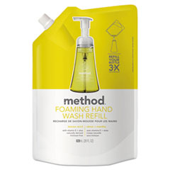 Method® Foaming Hand Wash Refill, Lemon Mint, 28 oz Pouch, 6/Carton
