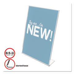 deflecto® Classic Image Slanted Sign Holder, Portrait, 8.5 x 11 Insert, Clear